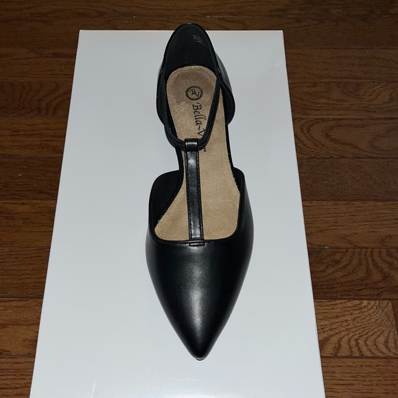 Bella Vita Darby pointed Toe Elastic T-Strap Flats Black Women’s Size 7.5 - Picture 8 of 15